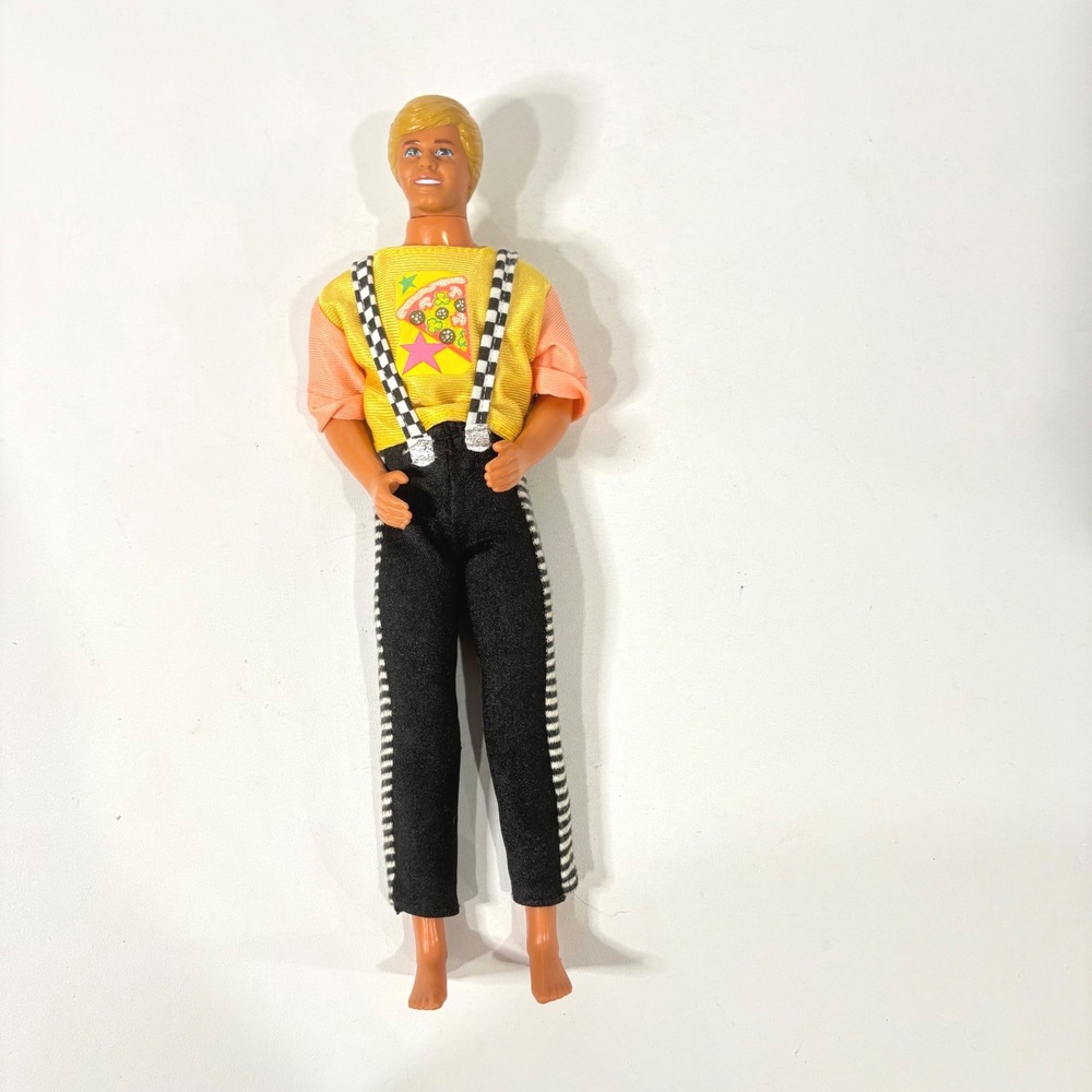 1988 Barbie Cool Times Ken Doll Pizza Shirt Checkerboard Vintage Mattel 3242